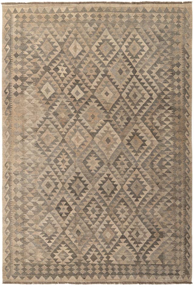 Detail image of 6' 6 x 9' 5 Hand Woven Kilim Maymana Wool Rug
