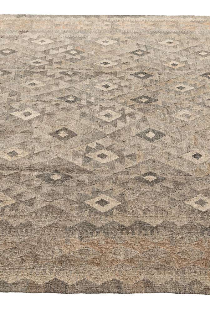 6' 8 x 9' 7 Hand Woven Kilim Maymana Wool Rug