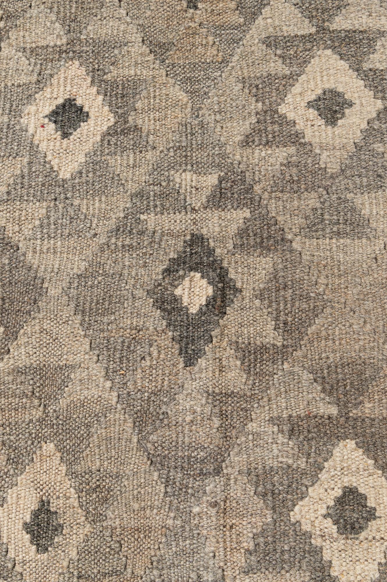 6' 8 x 9' 7 Hand Woven Kilim Maymana Wool Rug