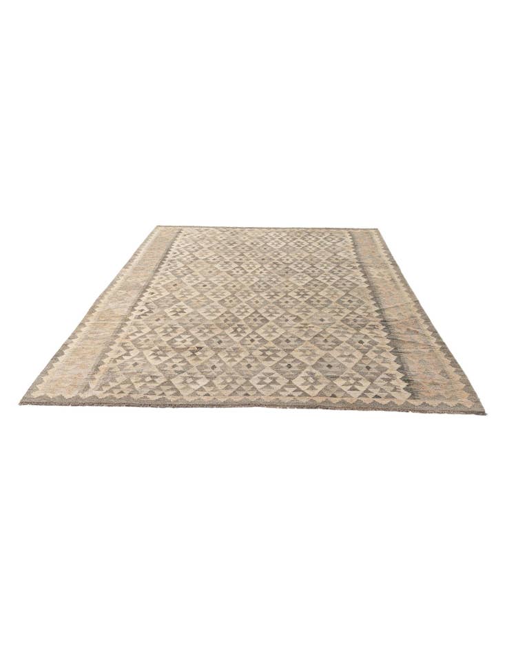 Detail image of 6' 7 x 9' 8 Hand Woven Kilim Maymana Wool Rug