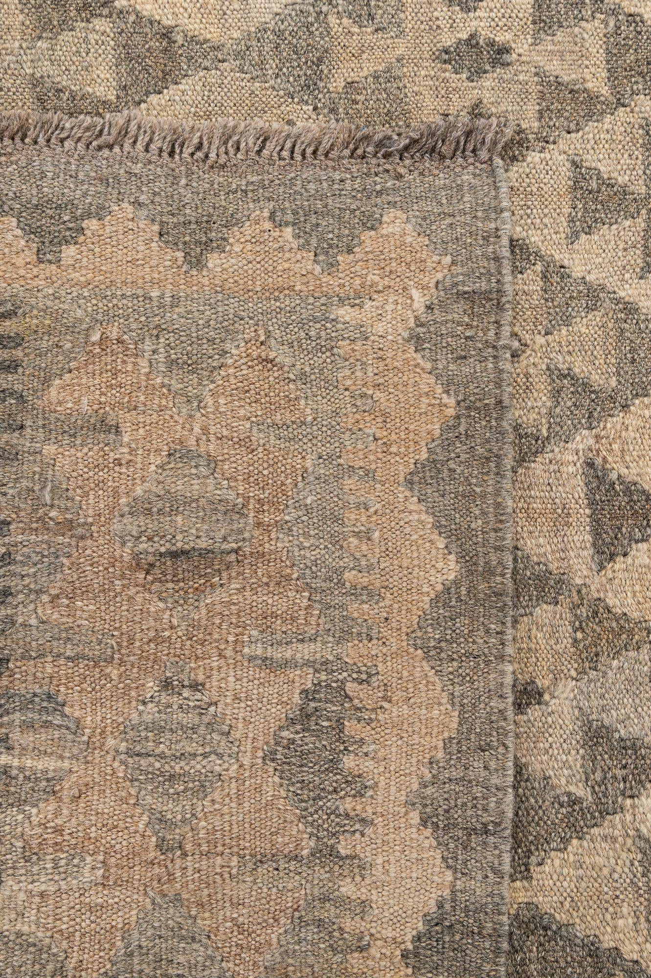6' 7 x 9' 8 Hand Woven Kilim Maymana Wool Rug