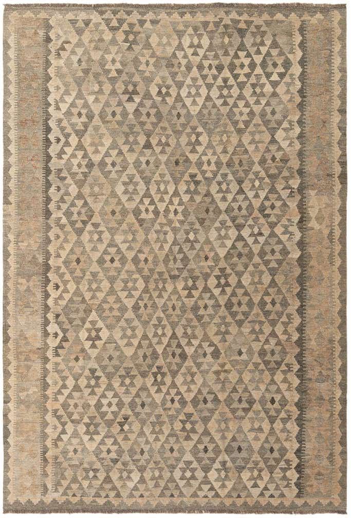 6' 7 x 9' 8 Hand Woven Kilim Maymana Wool Rug