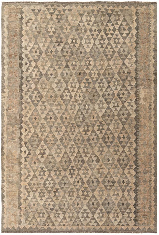 Detail image of 6' 7 x 9' 8 Hand Woven Kilim Maymana Wool Rug