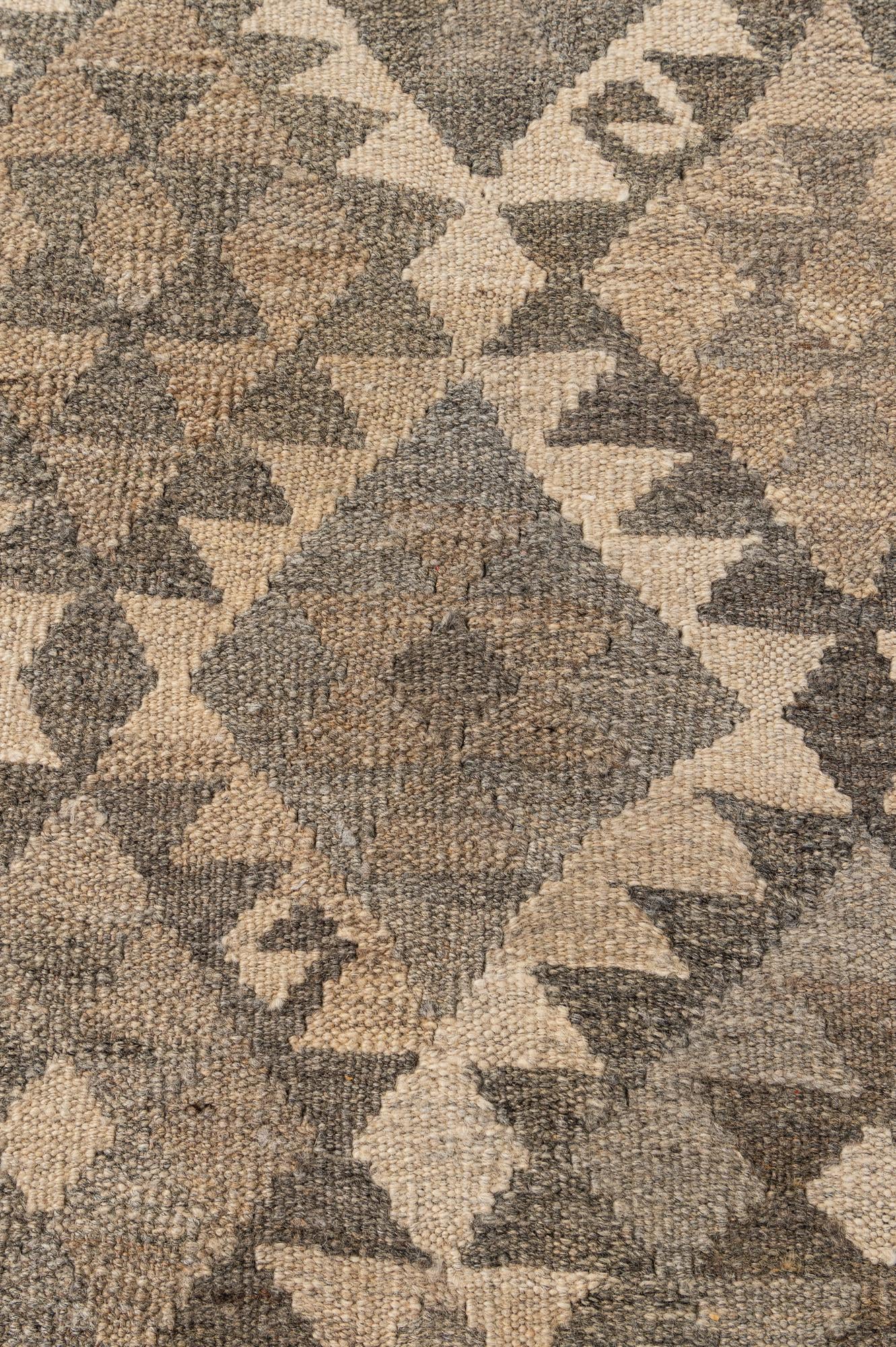 6' 8 x 9' 9 Hand Woven Kilim Maymana Wool Rug