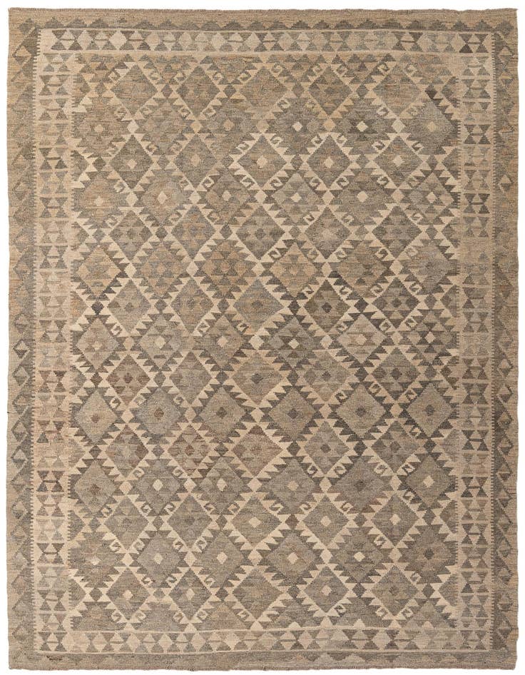 Detail image of 6' 8 x 9' 9 Hand Woven Kilim Maymana Wool Rug