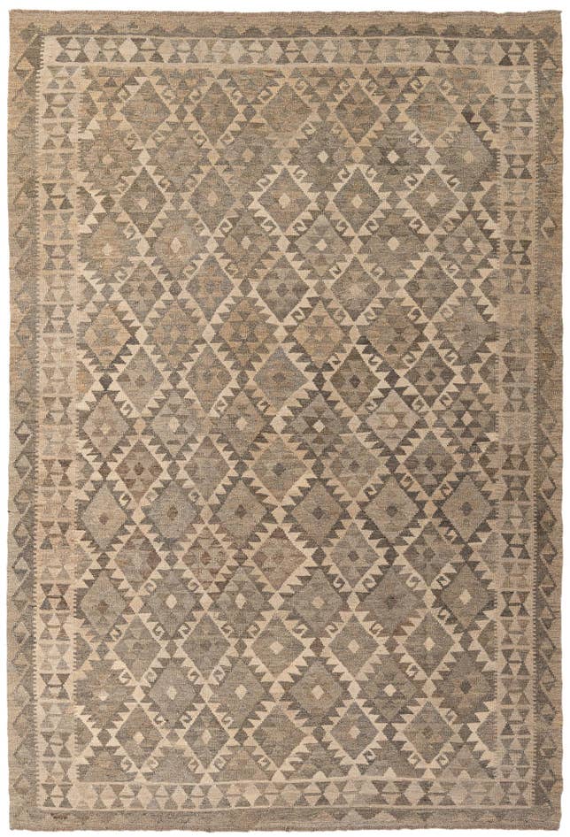 Detail image of 6' 8 x 9' 9 Hand Woven Kilim Maymana Wool Rug