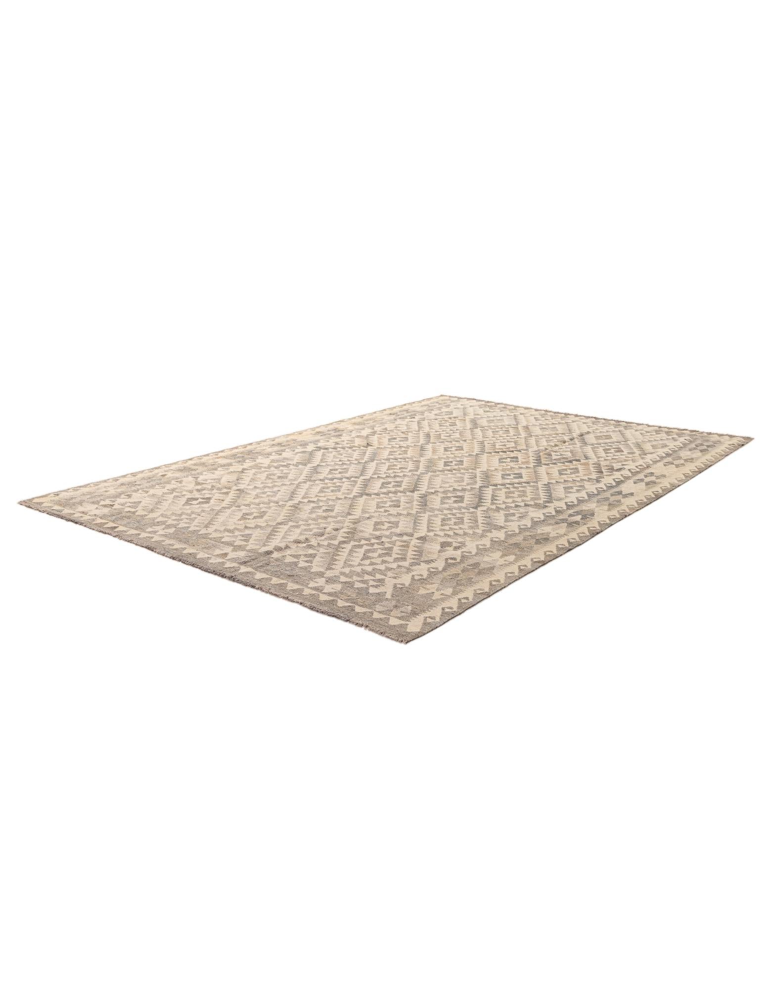 6' 9 x 9' 9 Hand Woven Kilim Maymana Wool Rug
