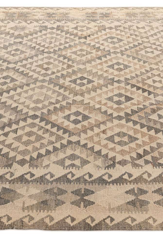 6' 9 x 9' 9 Hand Woven Kilim Maymana Wool Rug