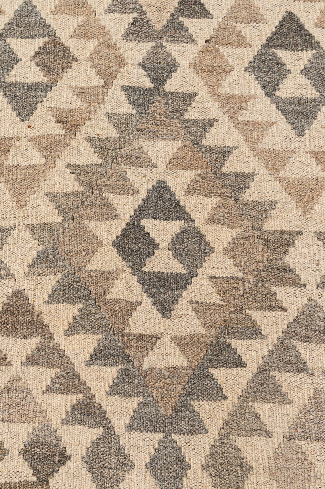 6' 9 x 9' 9 Hand Woven Kilim Maymana Wool Rug