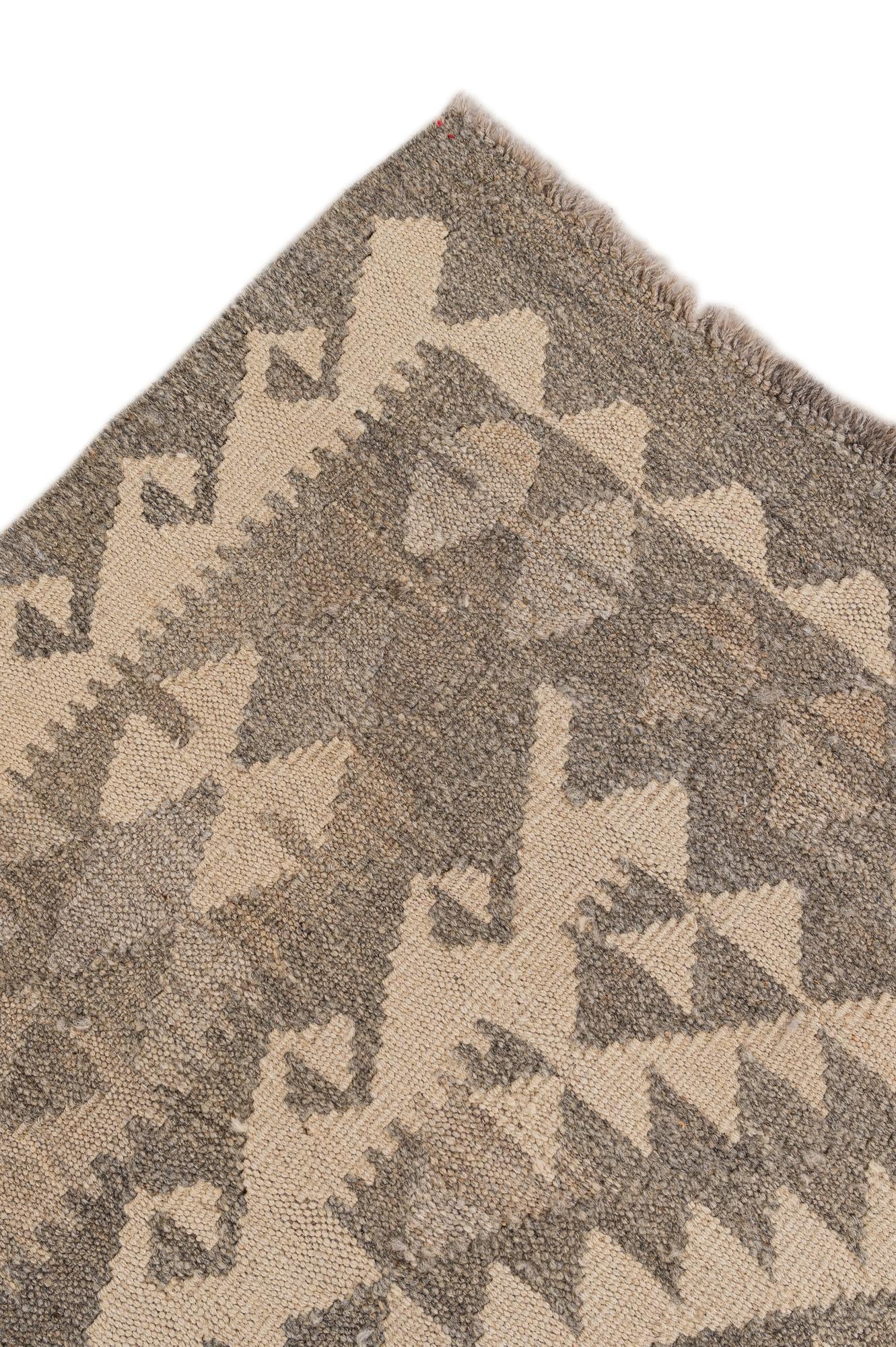 6' 9 x 9' 9 Hand Woven Kilim Maymana Wool Rug
