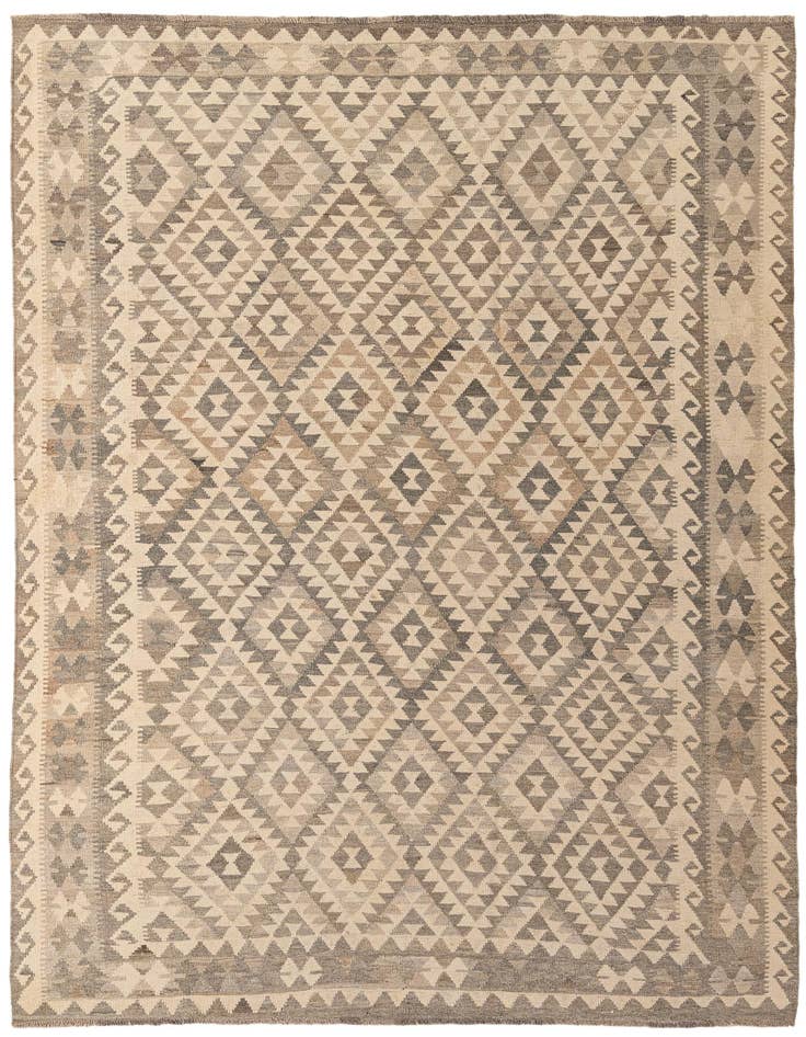 Detail image of 6' 9 x 9' 9 Hand Woven Kilim Maymana Wool Rug
