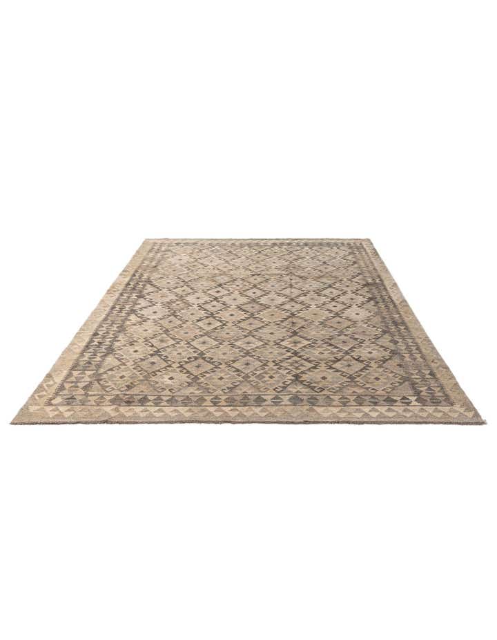 6' 8 x 9' 8 Hand Woven Kilim Maymana Wool Rug