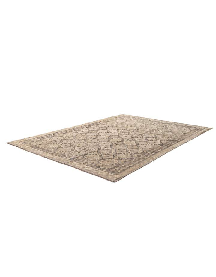 6' 8 x 9' 8 Hand Woven Kilim Maymana Wool Rug