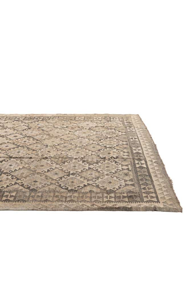 6' 8 x 9' 8 Hand Woven Kilim Maymana Wool Rug
