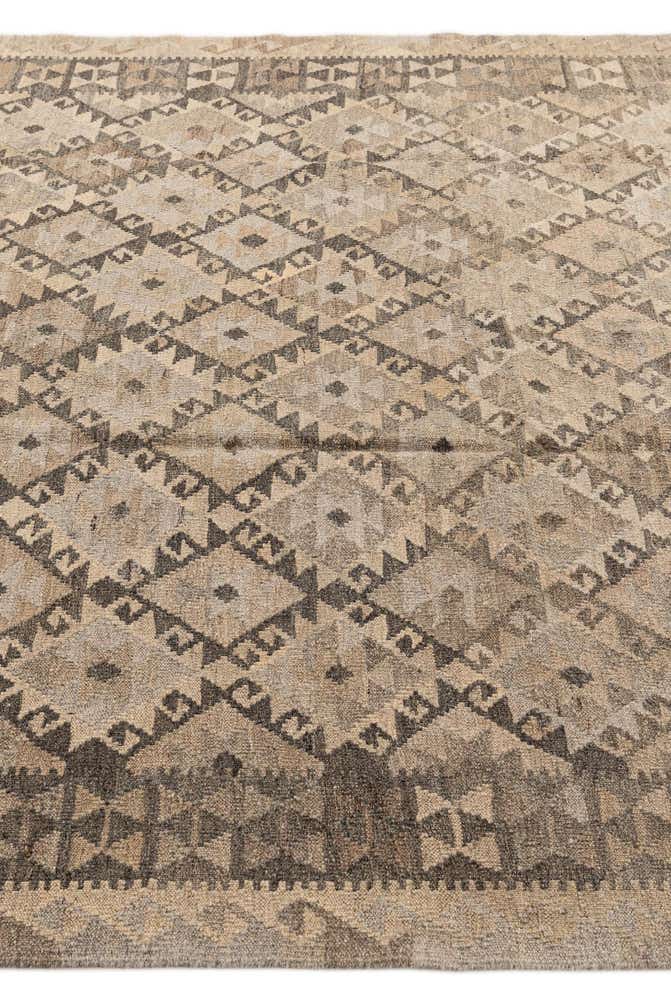 6' 8 x 9' 8 Hand Woven Kilim Maymana Wool Rug