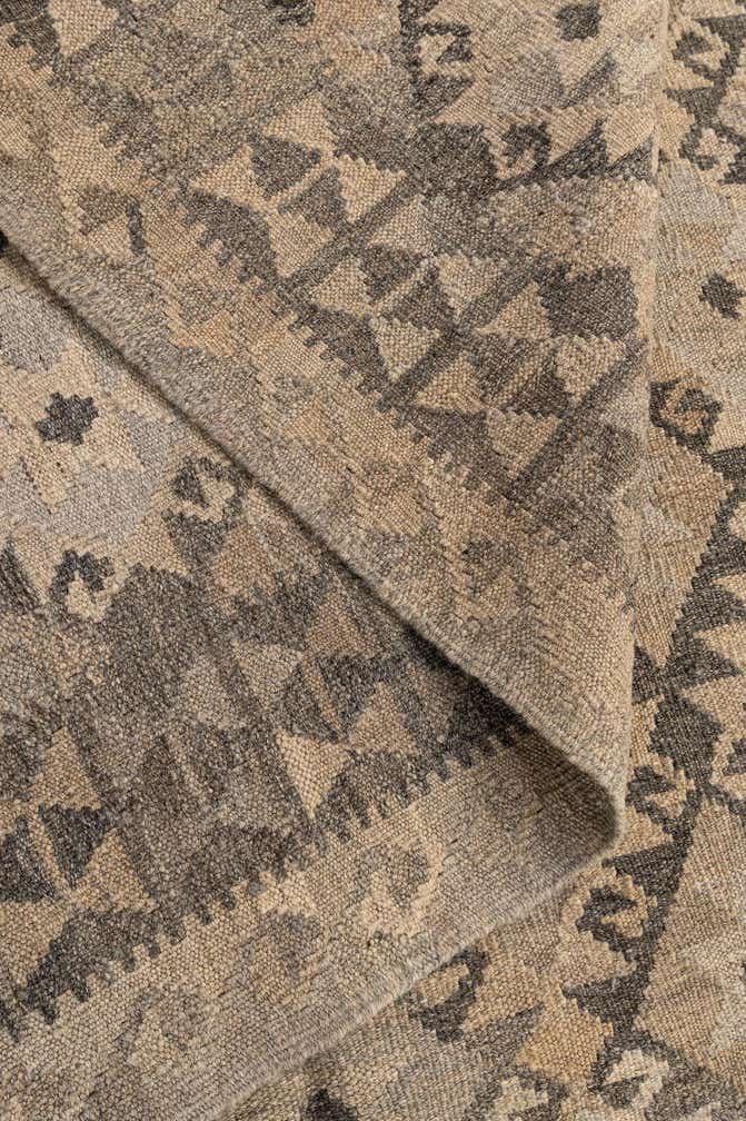 6' 8 x 9' 8 Hand Woven Kilim Maymana Wool Rug