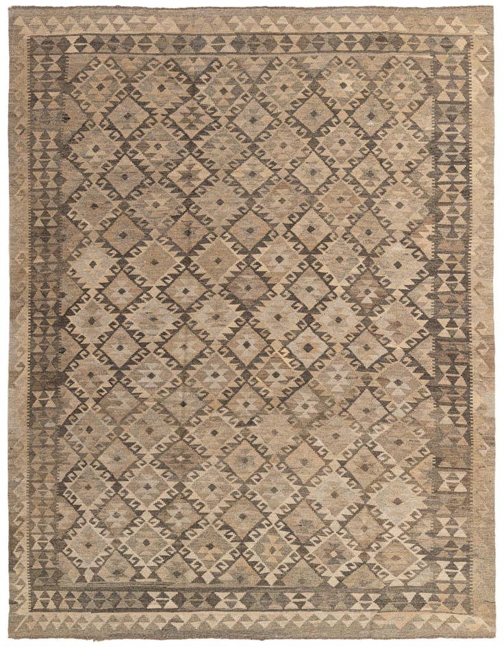 Detail image of 6' 8 x 9' 8 Hand Woven Kilim Maymana Wool Rug