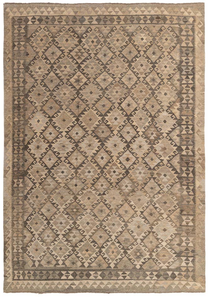 Detail image of 6' 8 x 9' 8 Hand Woven Kilim Maymana Wool Rug