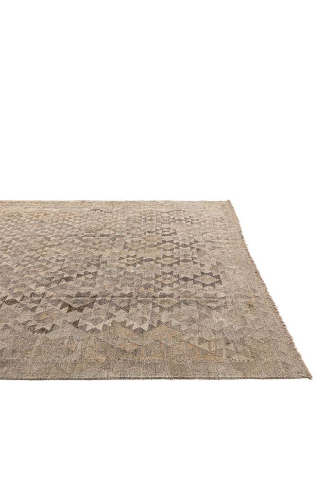 6' 9 x 9' 8 Hand Woven Kilim Maymana Wool Rug