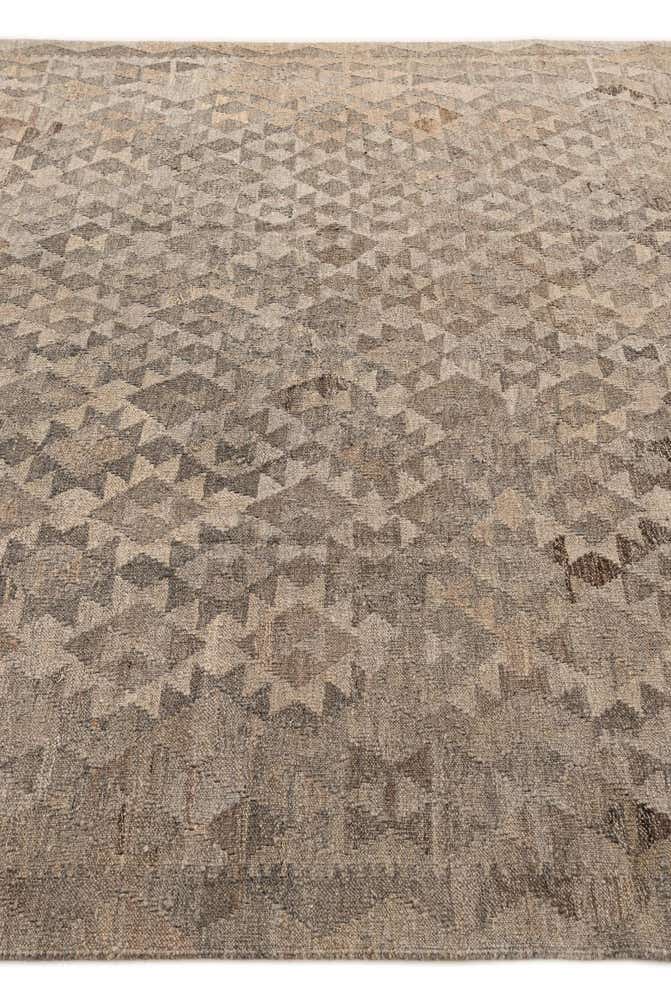 6' 9 x 9' 8 Hand Woven Kilim Maymana Wool Rug