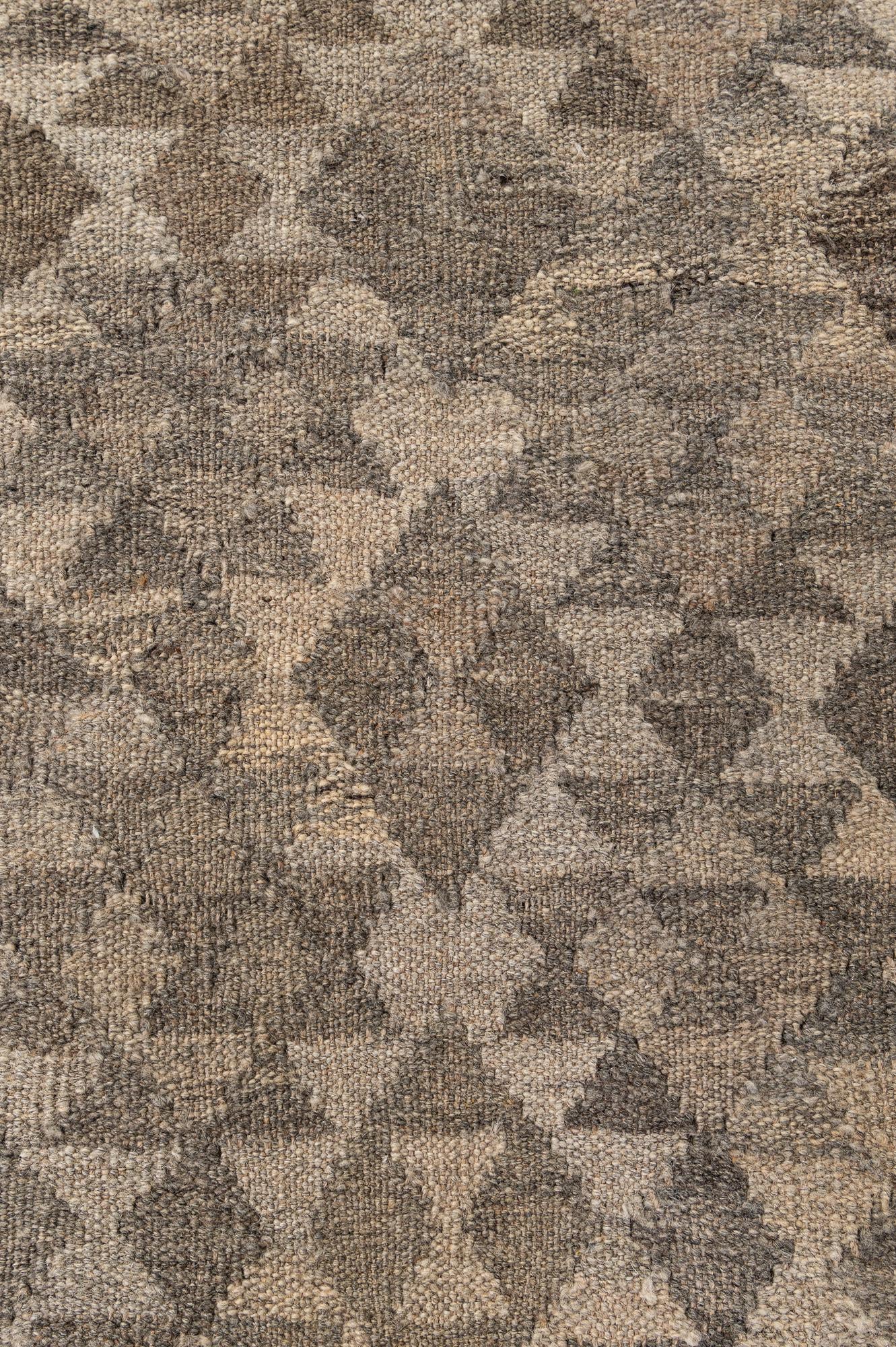 6' 9 x 9' 8 Hand Woven Kilim Maymana Wool Rug