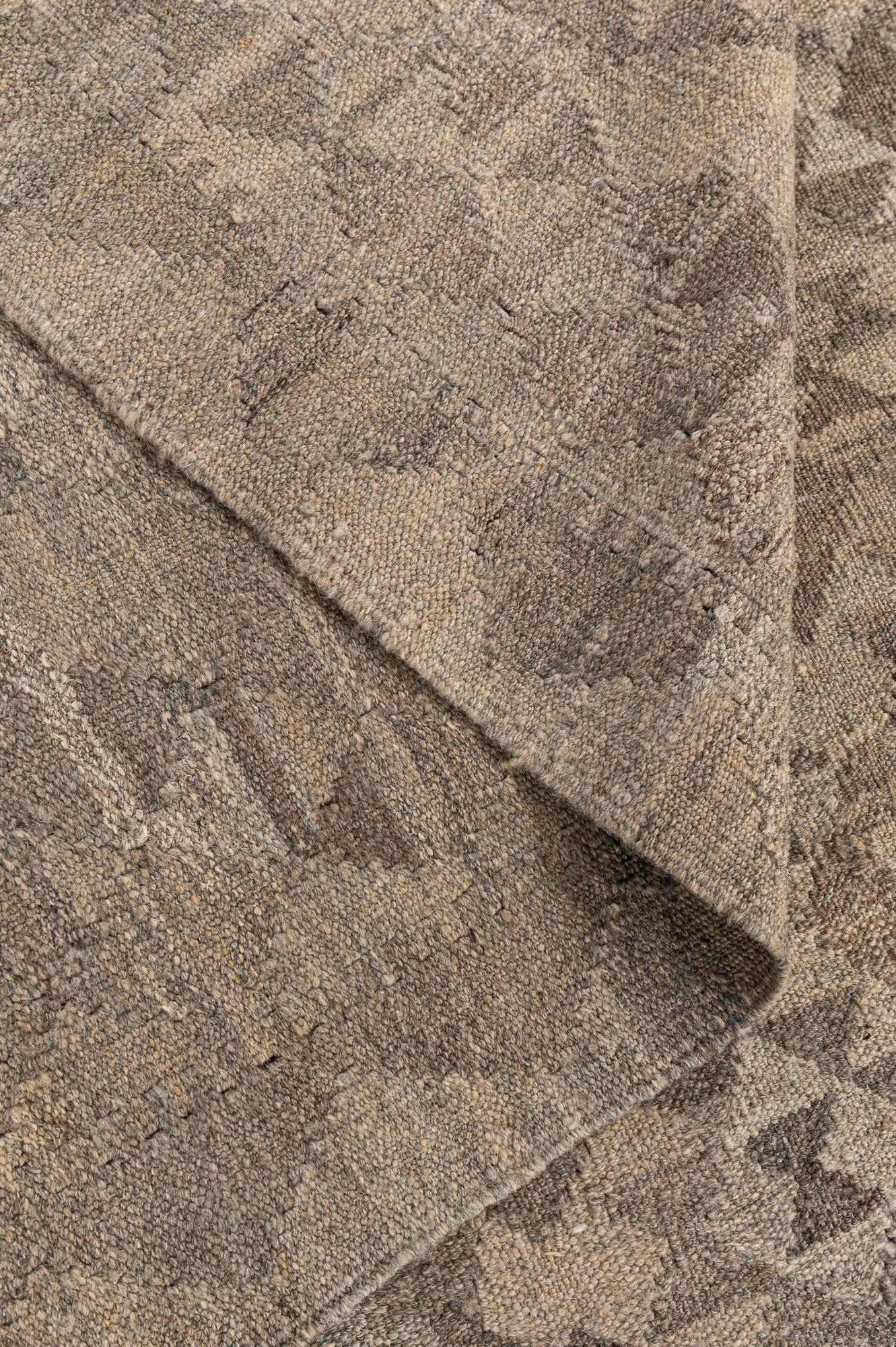 6' 9 x 9' 8 Hand Woven Kilim Maymana Wool Rug