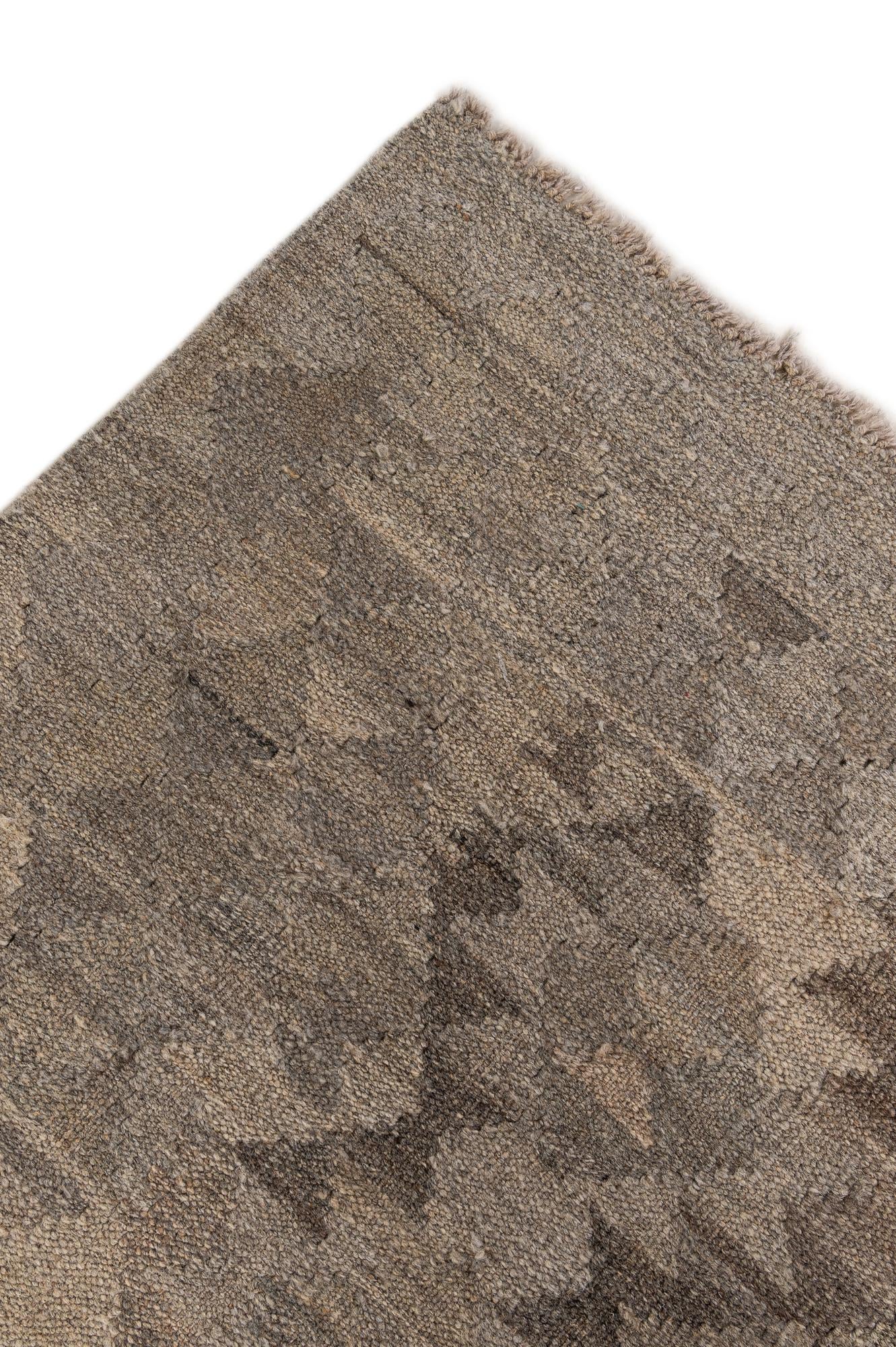 6' 9 x 9' 8 Hand Woven Kilim Maymana Wool Rug