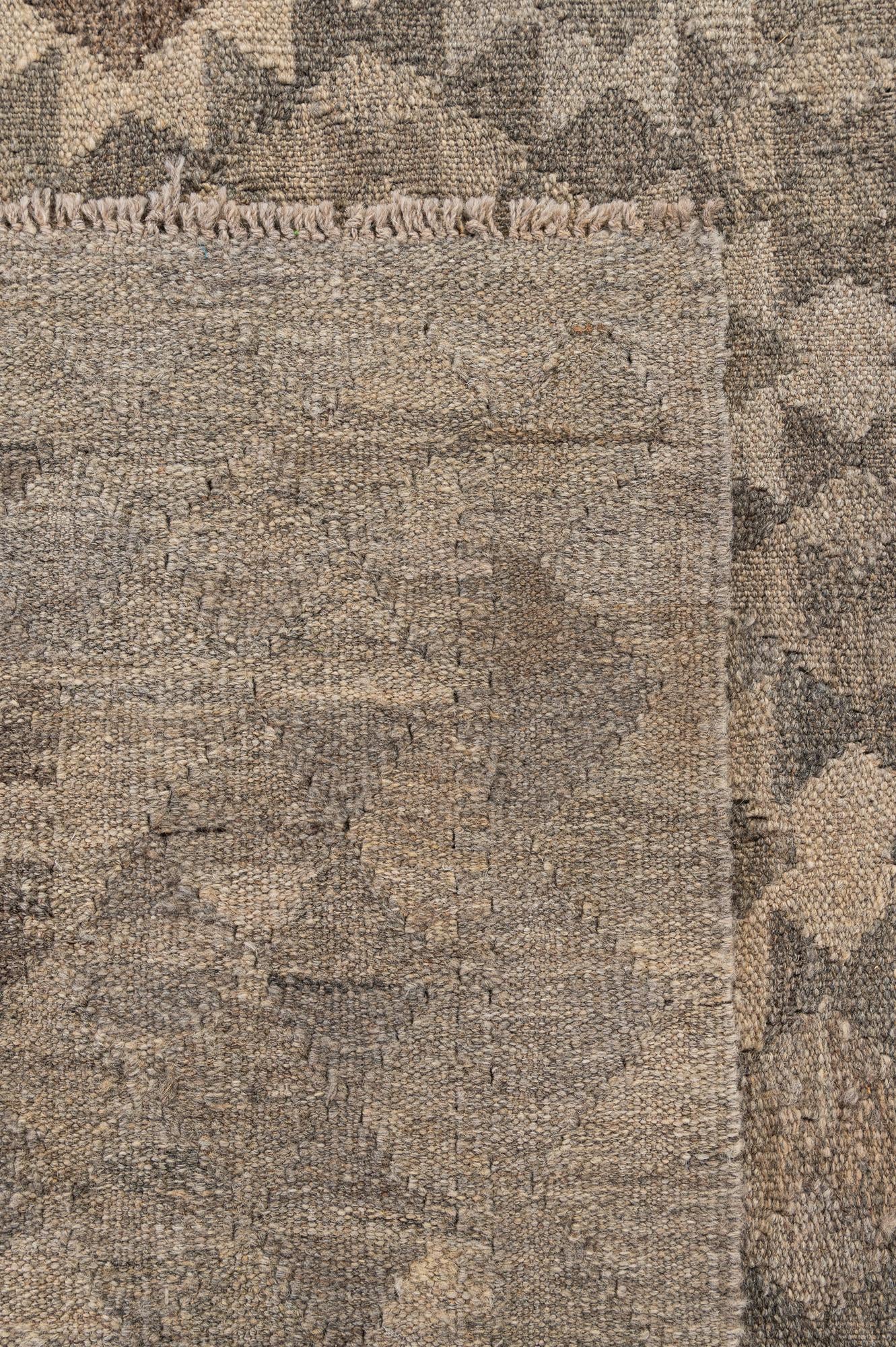 6' 9 x 9' 8 Hand Woven Kilim Maymana Wool Rug