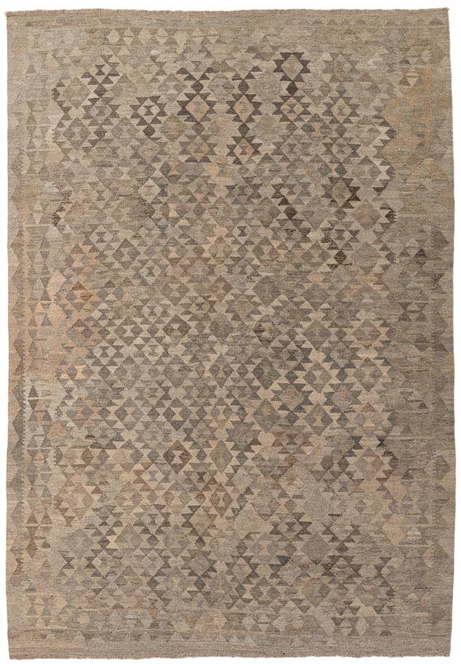 Detail image of 6' 9 x 9' 8 Hand Woven Kilim Maymana Wool Rug