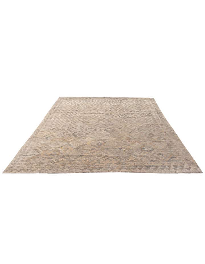 6' 8 x 9' 9 Hand Woven Kilim Maymana Wool Rug