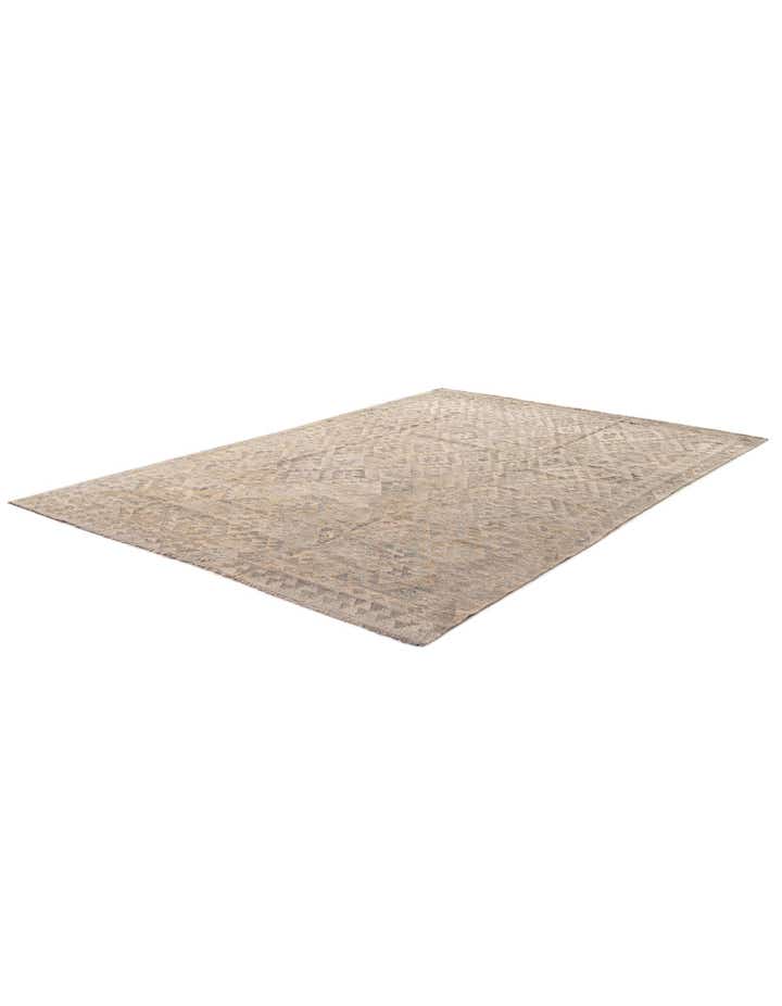 6' 8 x 9' 9 Hand Woven Kilim Maymana Wool Rug