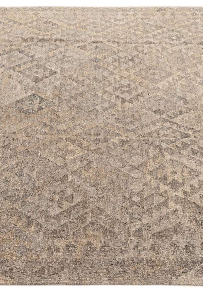 6' 8 x 9' 9 Hand Woven Kilim Maymana Wool Rug