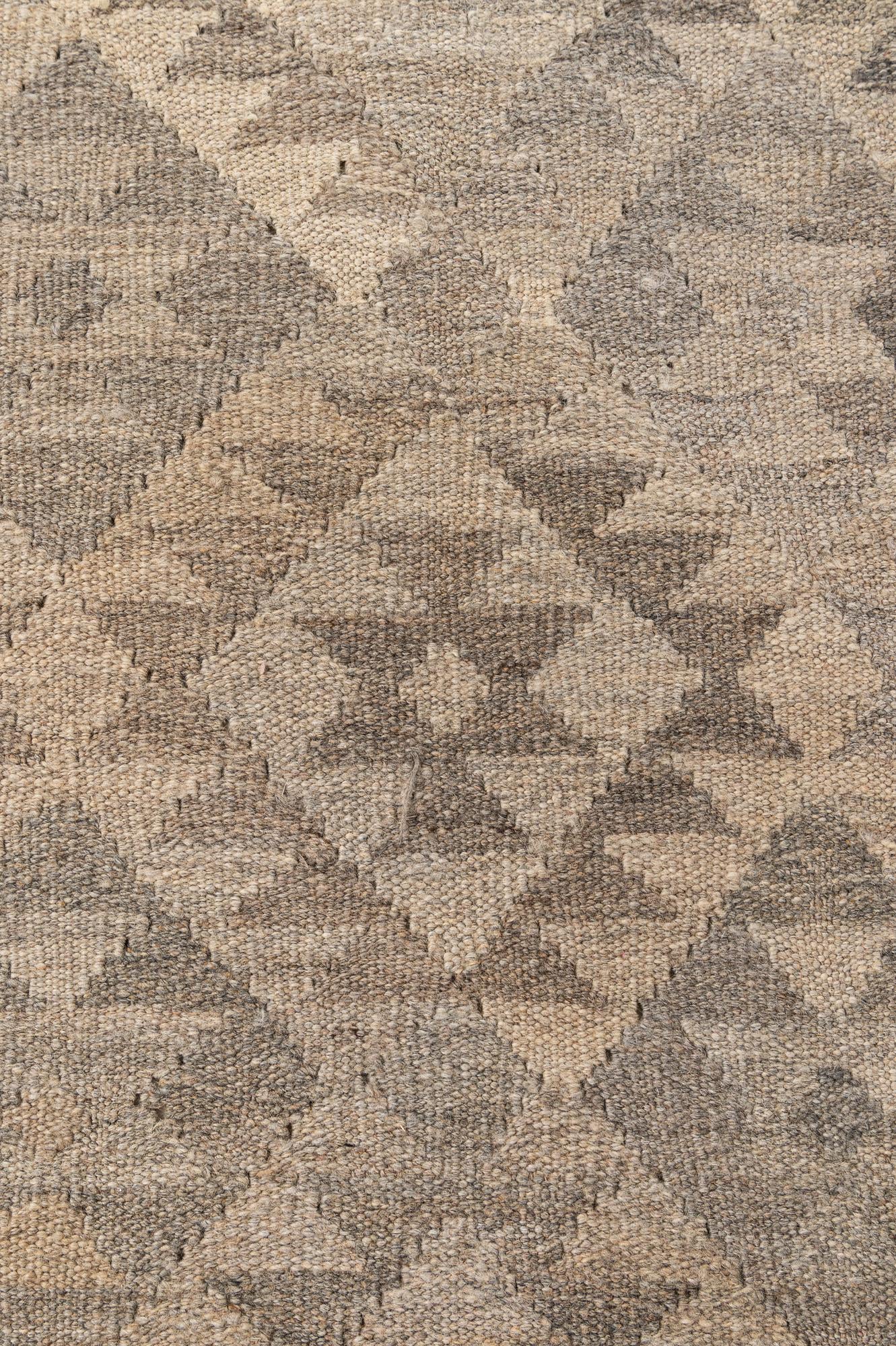 6' 8 x 9' 9 Hand Woven Kilim Maymana Wool Rug