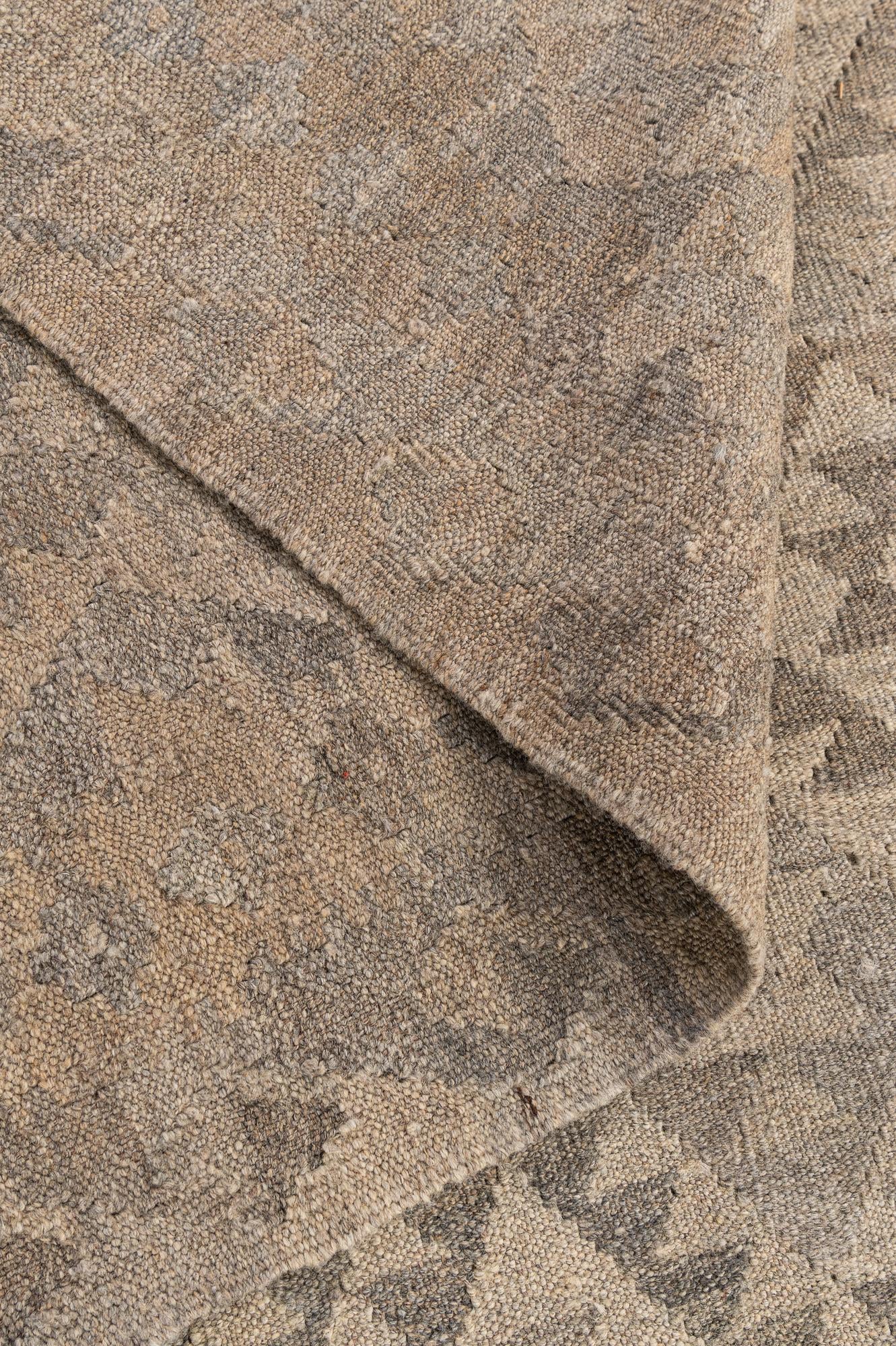 6' 8 x 9' 9 Hand Woven Kilim Maymana Wool Rug