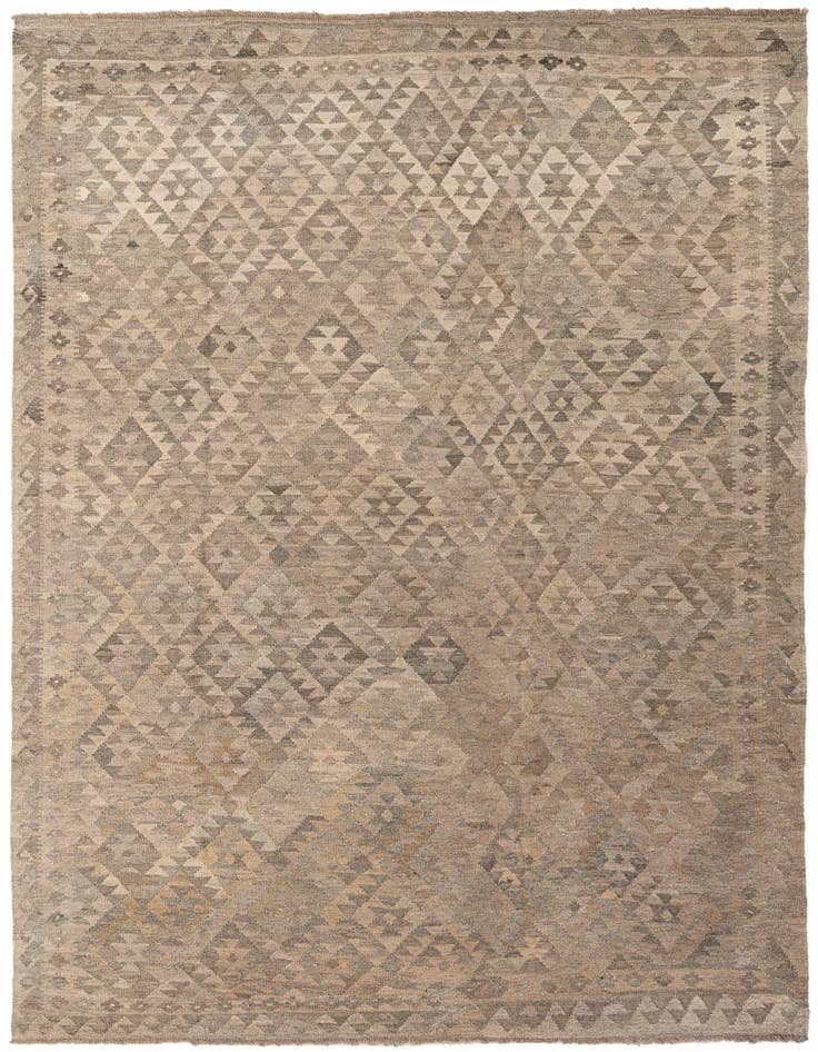 Detail image of 6' 8 x 9' 9 Hand Woven Kilim Maymana Wool Rug