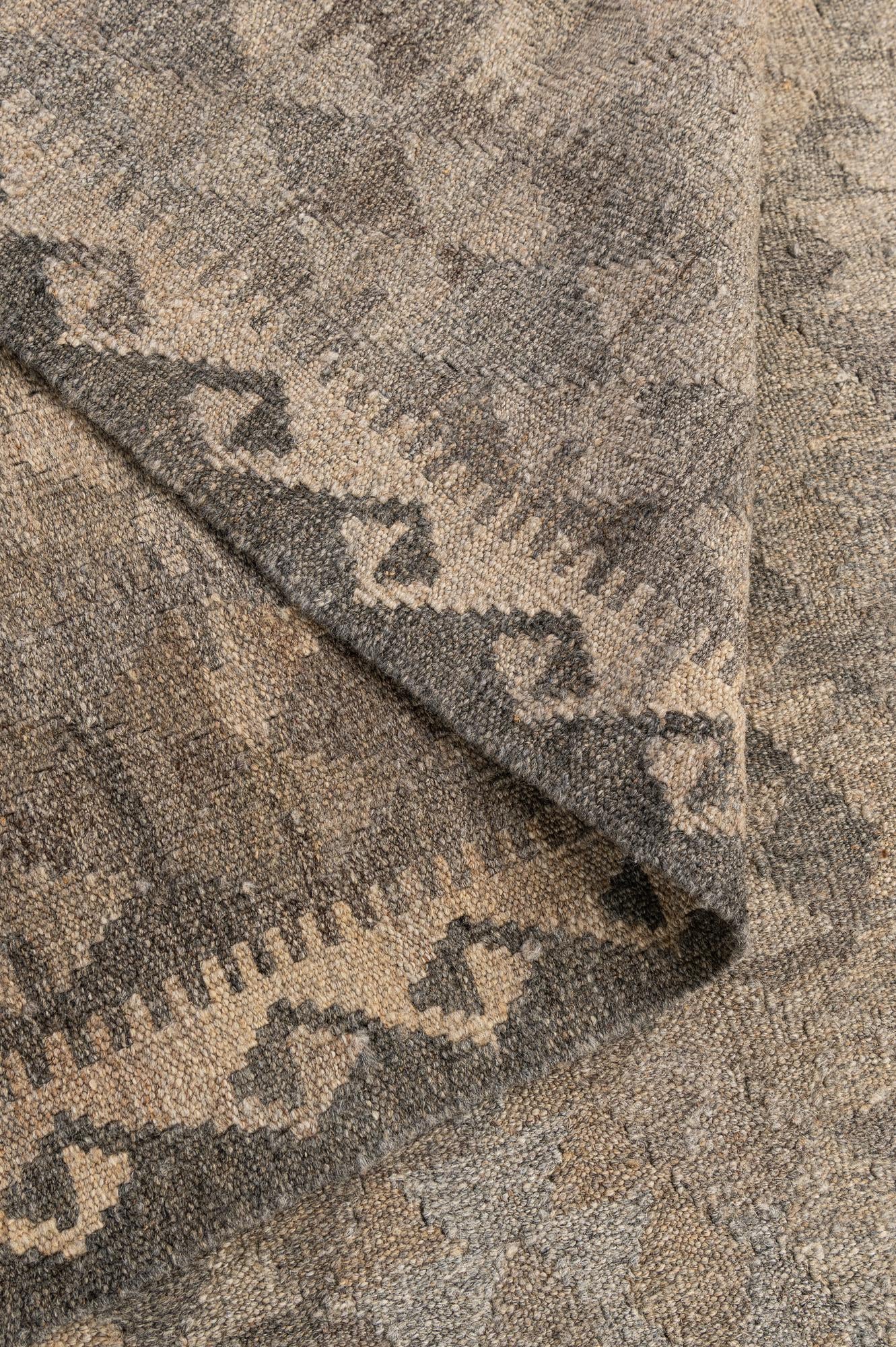6' 7 x 9' 8 Hand Woven Kilim Maymana Wool Rug