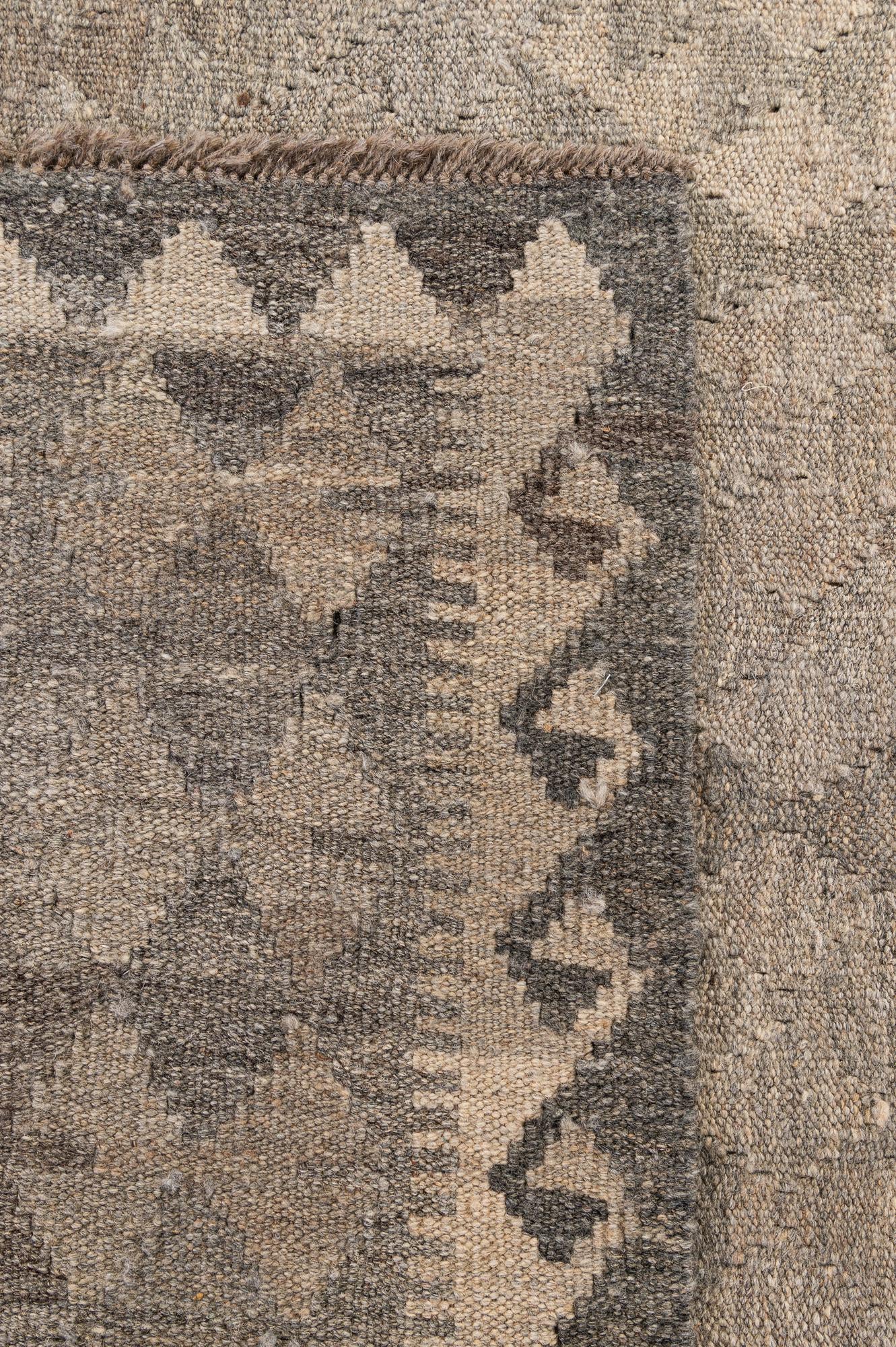 6' 7 x 9' 8 Hand Woven Kilim Maymana Wool Rug