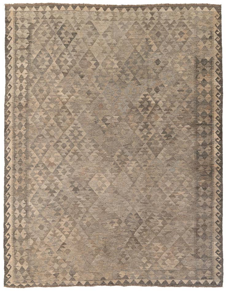 Detail image of 6' 7 x 9' 8 Hand Woven Kilim Maymana Wool Rug