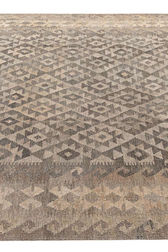 6' 8 x 9' 8 Hand Woven Kilim Maymana Wool Rug