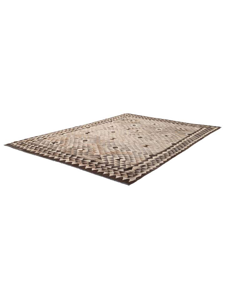 6' 9 x 9' 6 Hand Woven Kilim Maymana Wool Rug
