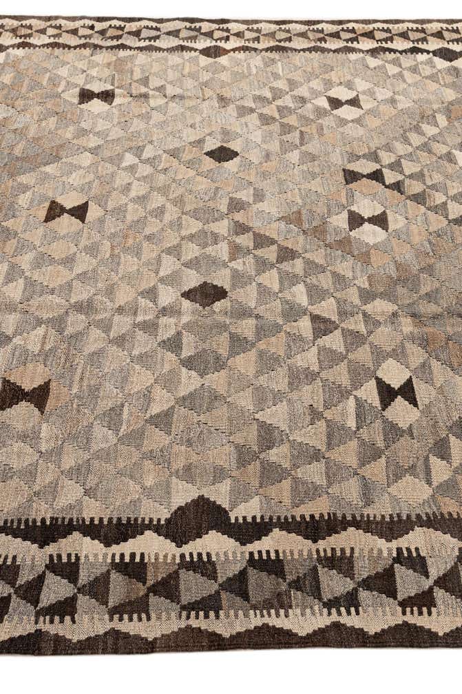 6' 9 x 9' 6 Hand Woven Kilim Maymana Wool Rug