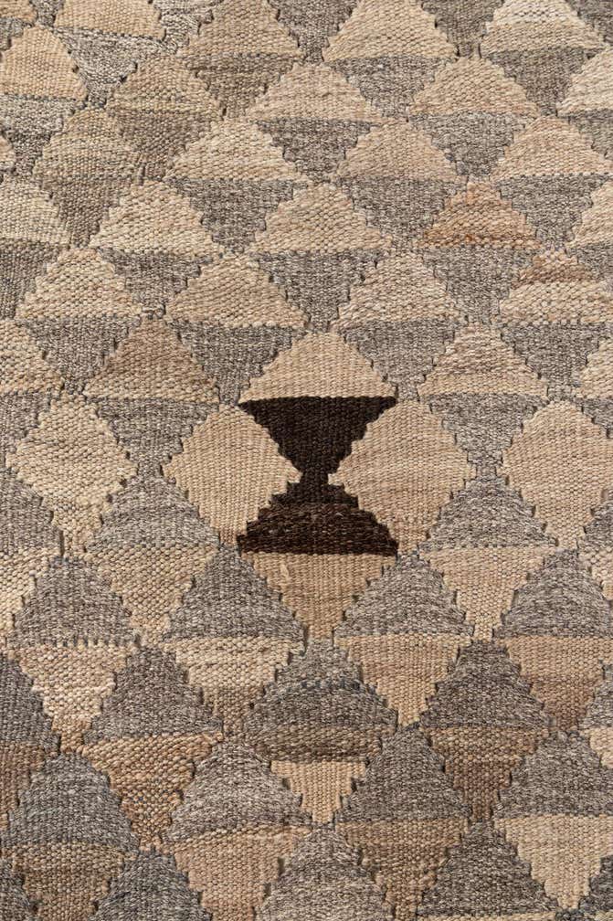 6' 9 x 9' 6 Hand Woven Kilim Maymana Wool Rug