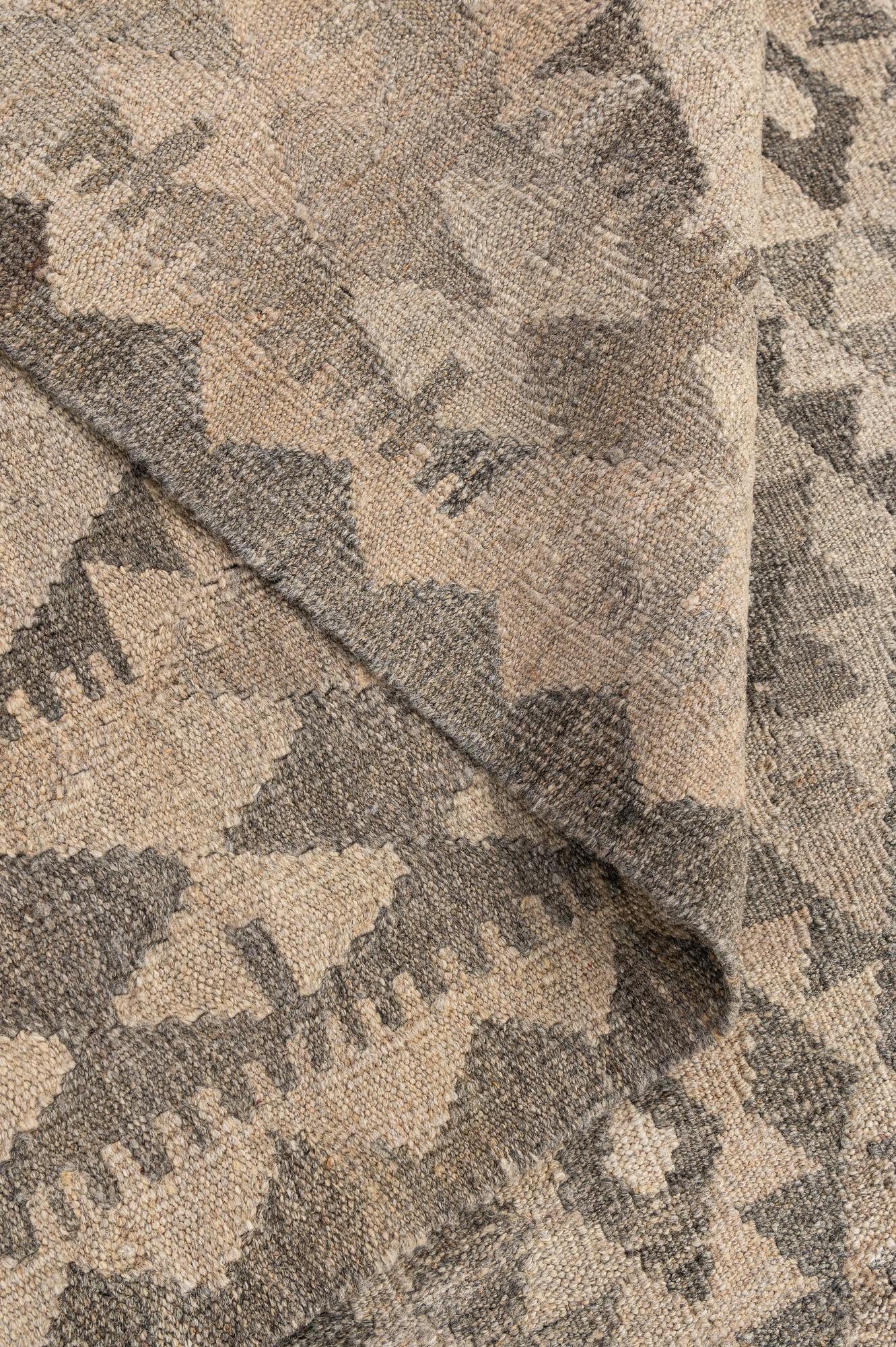 6' 10 x 9' 8 Hand Woven Kilim Maymana Wool Rug