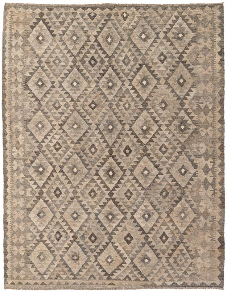 Detail image of 6' 10 x 9' 8 Hand Woven Kilim Maymana Wool Rug