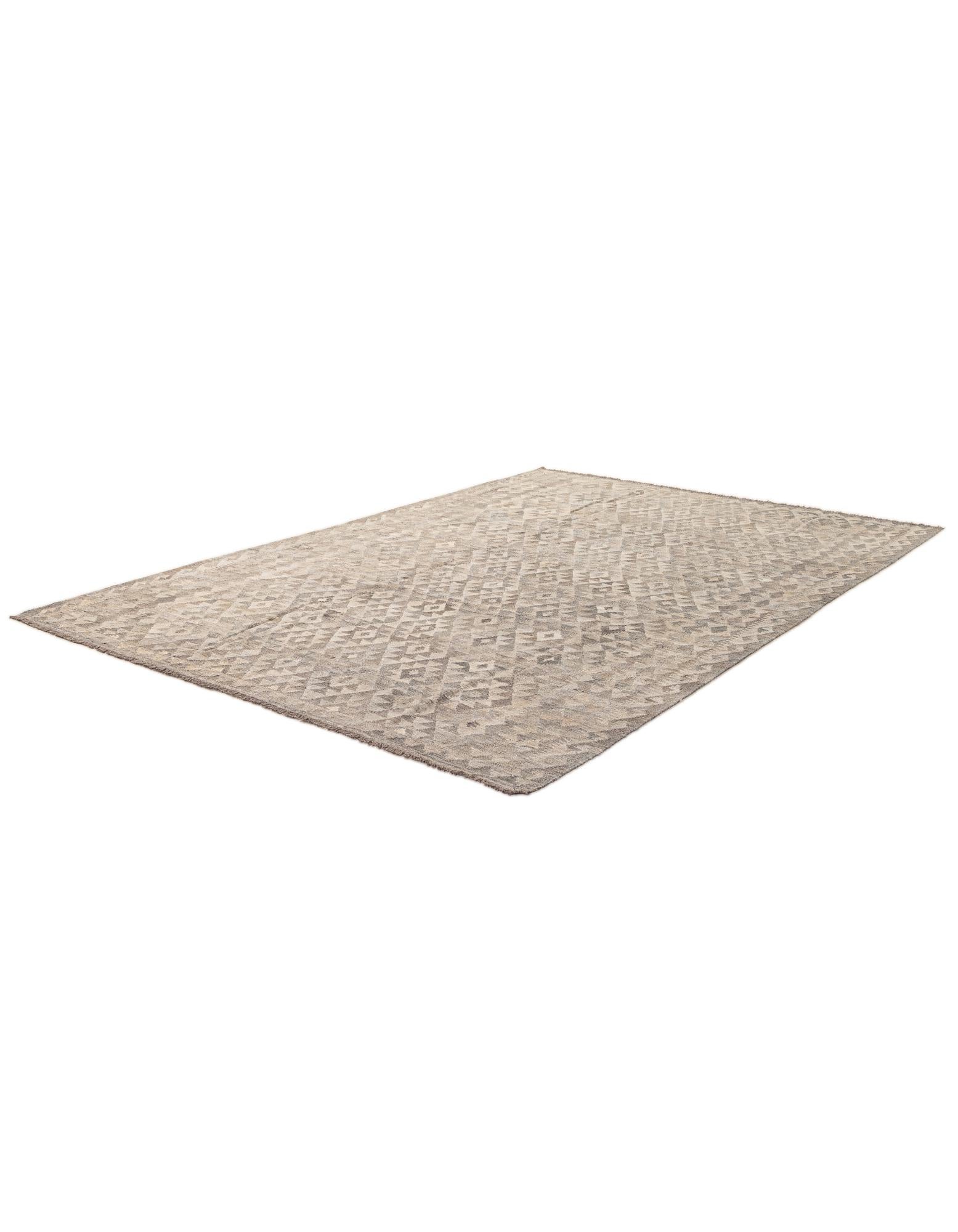 6' 8 x 9' 8 Hand Woven Kilim Maymana Wool Rug