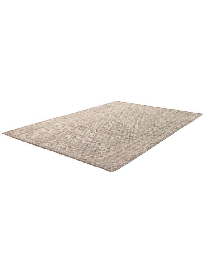 6' 8 x 9' 8 Hand Woven Kilim Maymana Wool Rug
