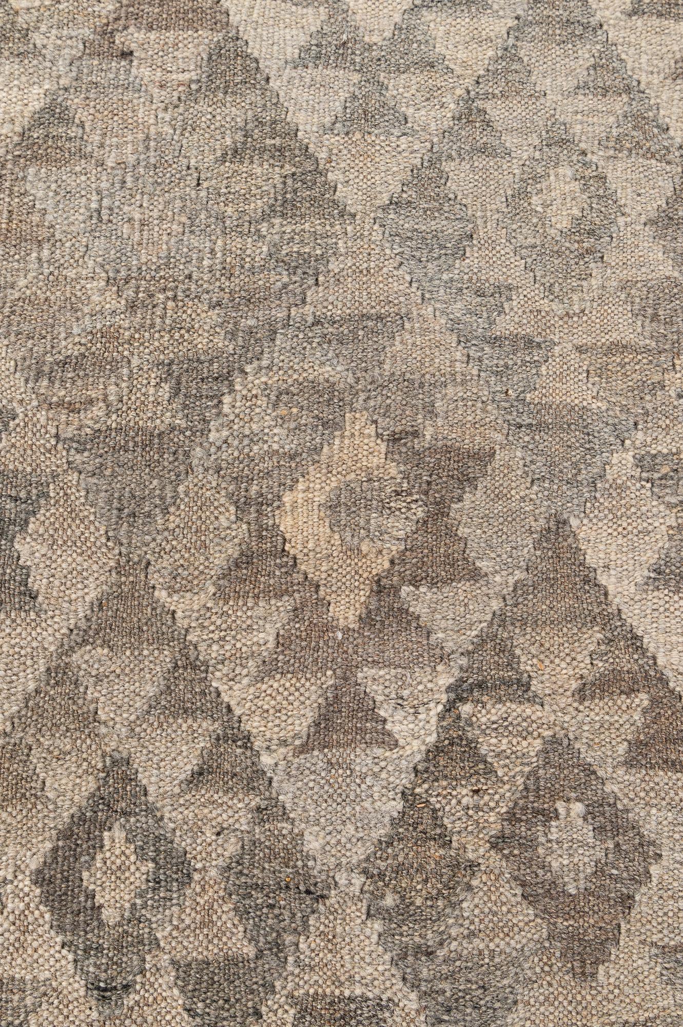 6' 8 x 9' 8 Hand Woven Kilim Maymana Wool Rug