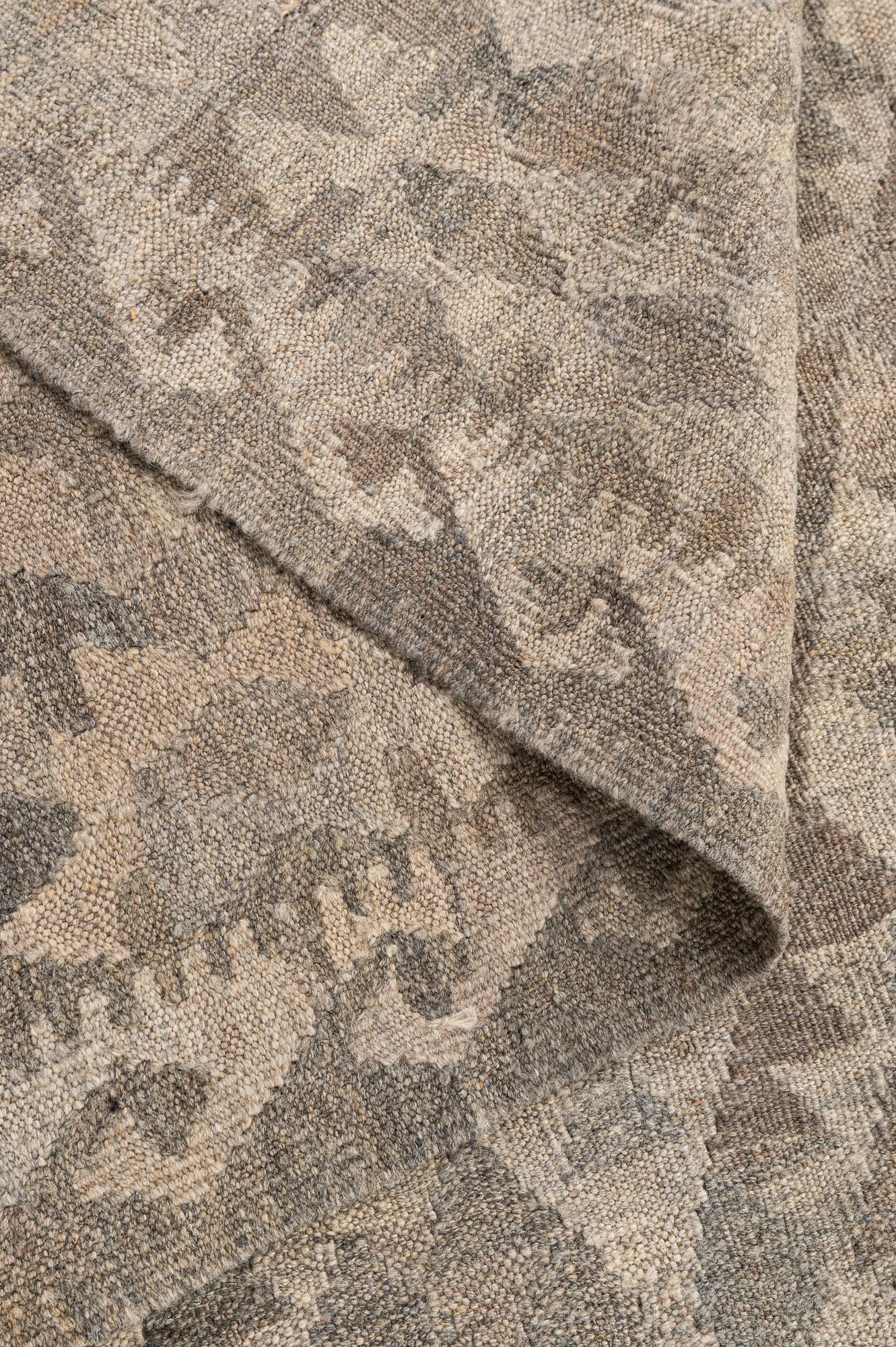 6' 8 x 9' 8 Hand Woven Kilim Maymana Wool Rug