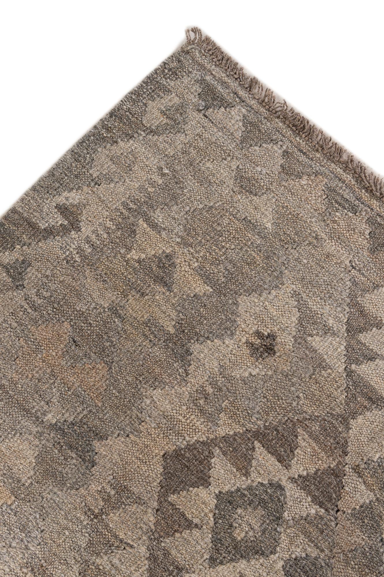 6' 8 x 9' 8 Hand Woven Kilim Maymana Wool Rug