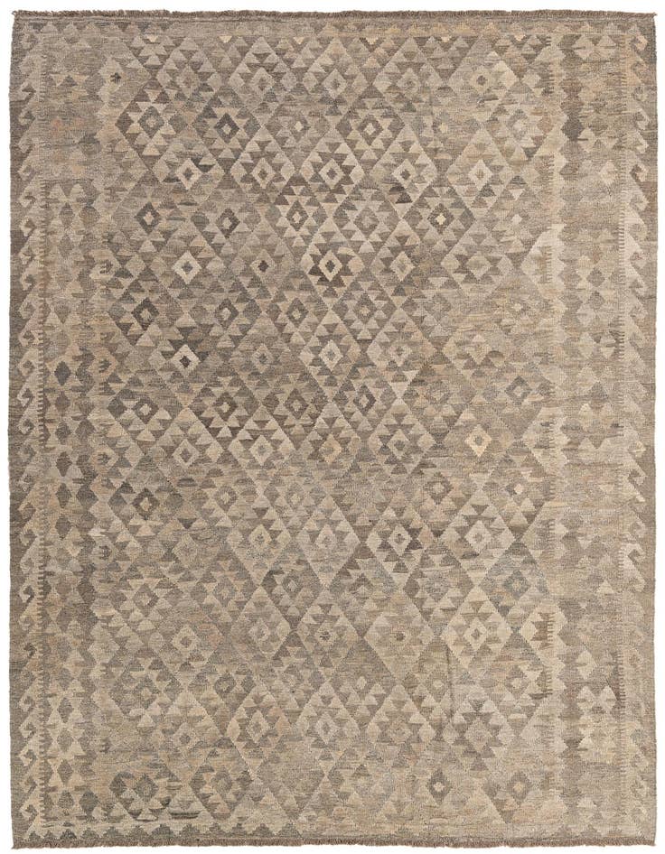 Detail image of 6' 8 x 9' 8 Hand Woven Kilim Maymana Wool Rug